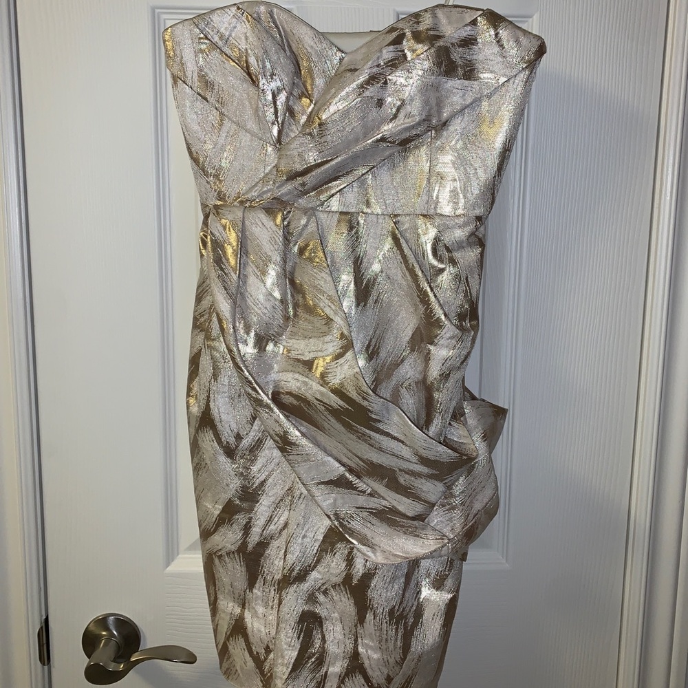 Thurley metallic jacquard dress AUS sz 6 US XS EUC